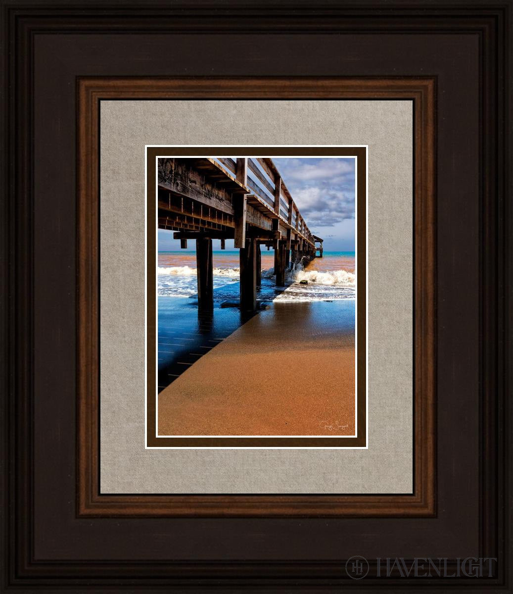 Old Hanalei Pier Open Edition Print / 5 X 7 Brown 12 3/4 14 Art