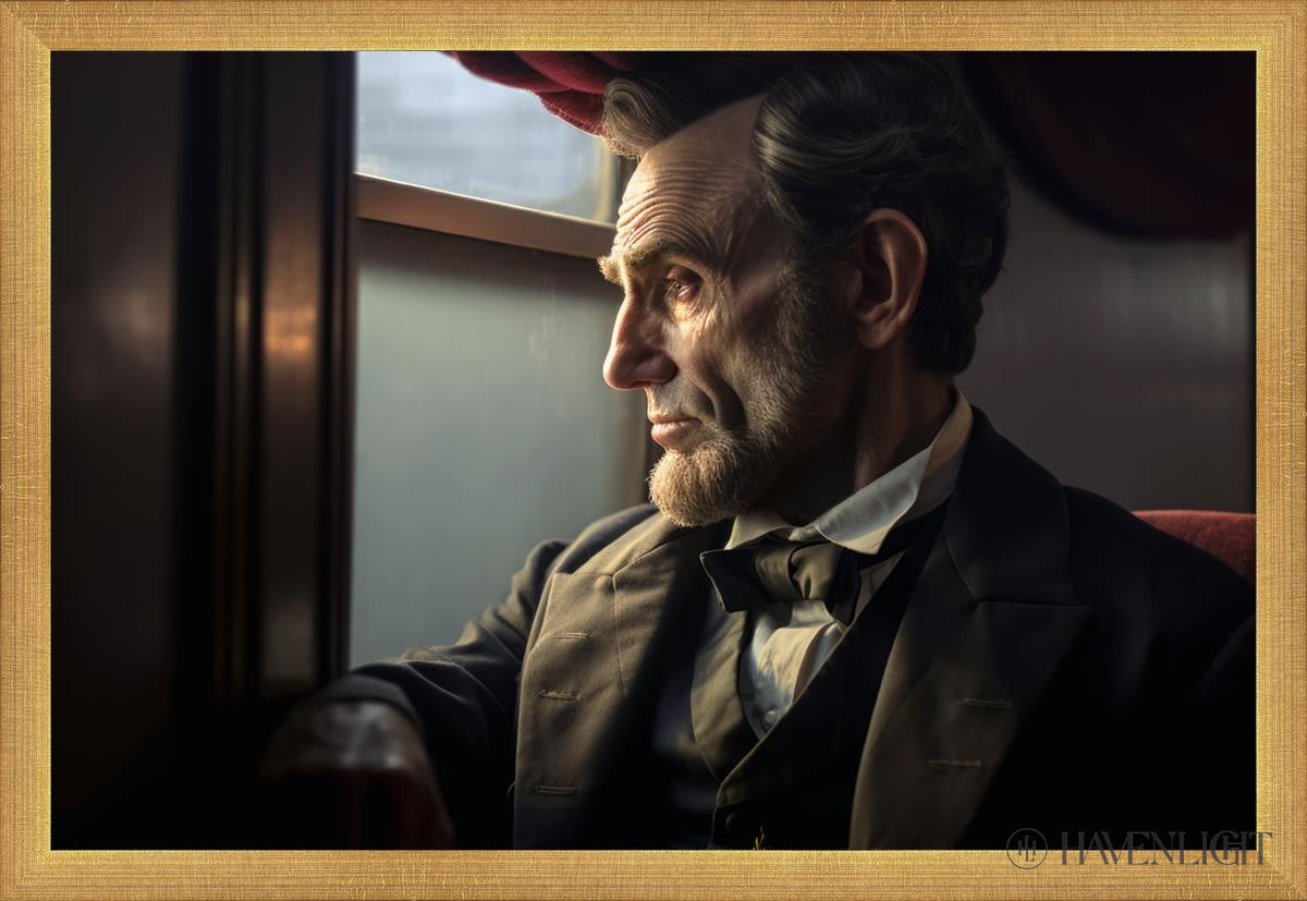 On The Train To Gettysburg Open Edition Canvas / 24 X 16 Matte Gold 25 3/4 17 Art