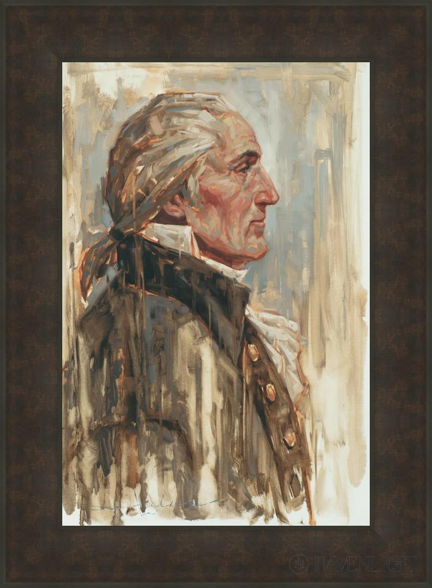 Our Nations Father Open Edition Canvas / 20 X 30 Bronze Frame 27 3/4 37 Art