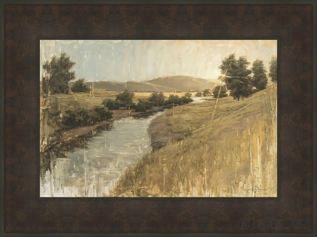 Peaceful Dusk Open Edition Canvas / 24 X 16 Bronze Frame 31 3/4 23 Art