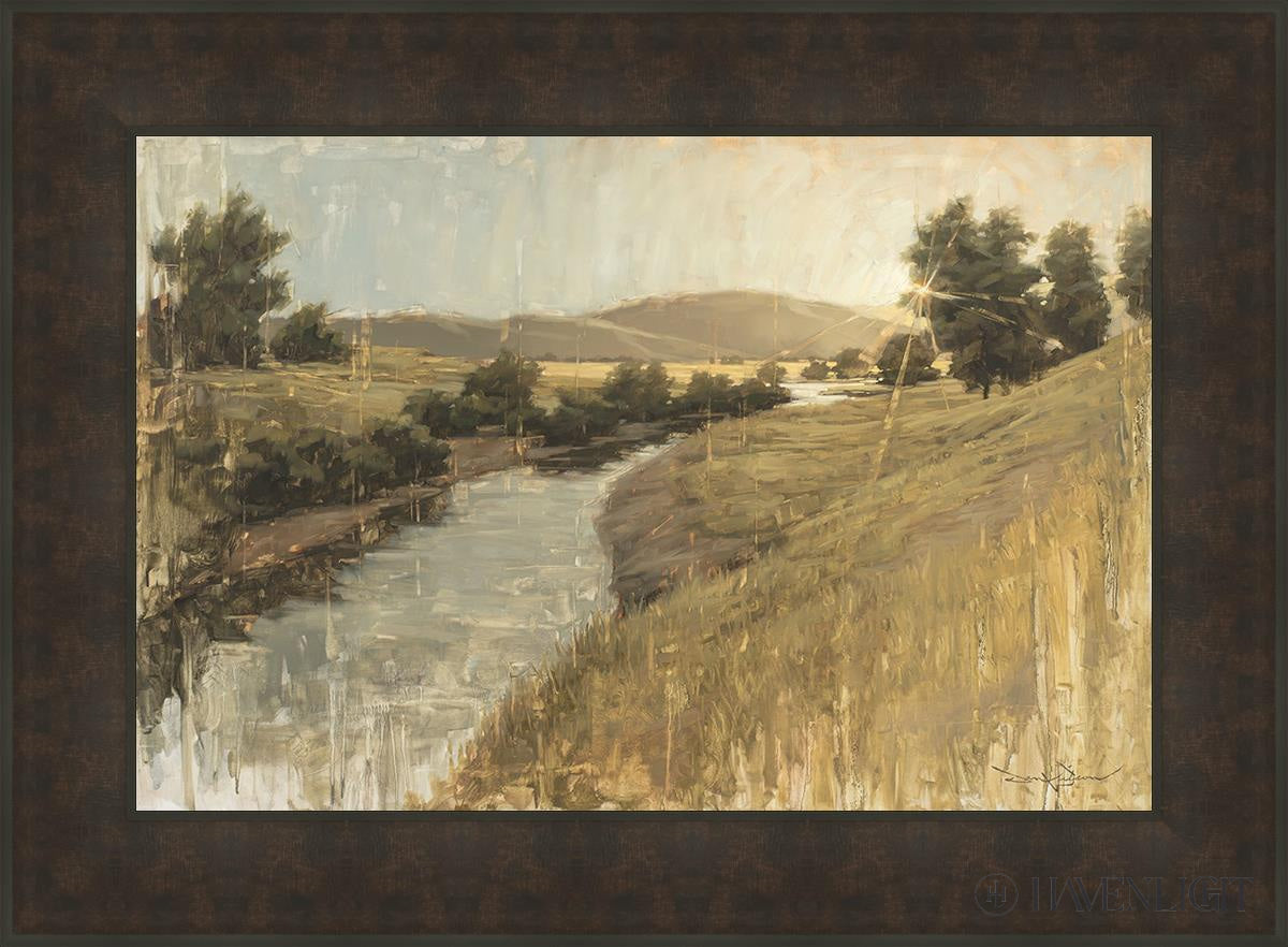 Peaceful Dusk Open Edition Canvas / 30 X 20 Bronze Frame 37 3/4 27 Art