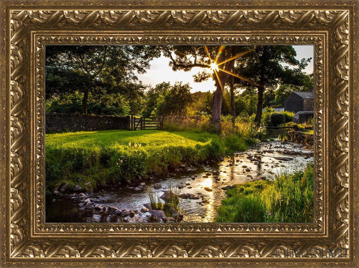 Plate 4 - Downham Spring Brook At Sunset Open Edition Canvas / 18 X 12 Gold 23 3/4 17 Art