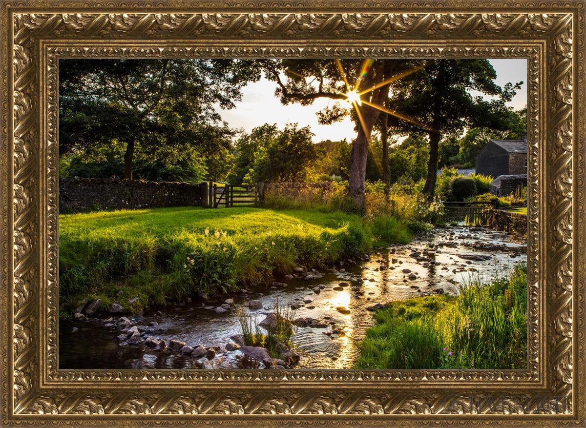 Plate 4 - Downham Spring Brook At Sunset Open Edition Canvas / 24 X 16 Gold 29 3/4 21 Art