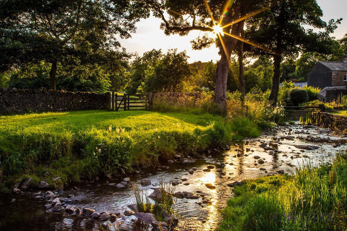 Plate 4 - Downham Spring Brook At Sunset Open Edition Canvas / 24 X 16 Rolled In Tube Art