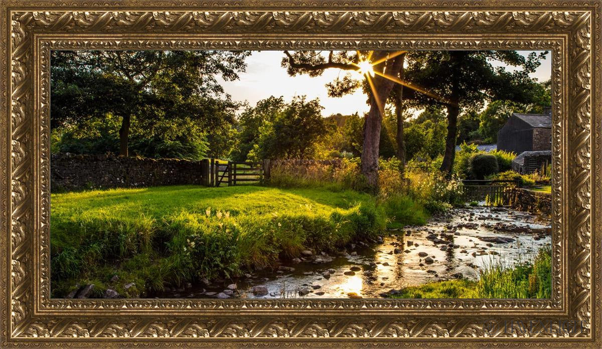 Plate 4 - Downham Spring Brook At Sunset Open Edition Canvas / 30 X 15 Gold 35 3/4 20 Art