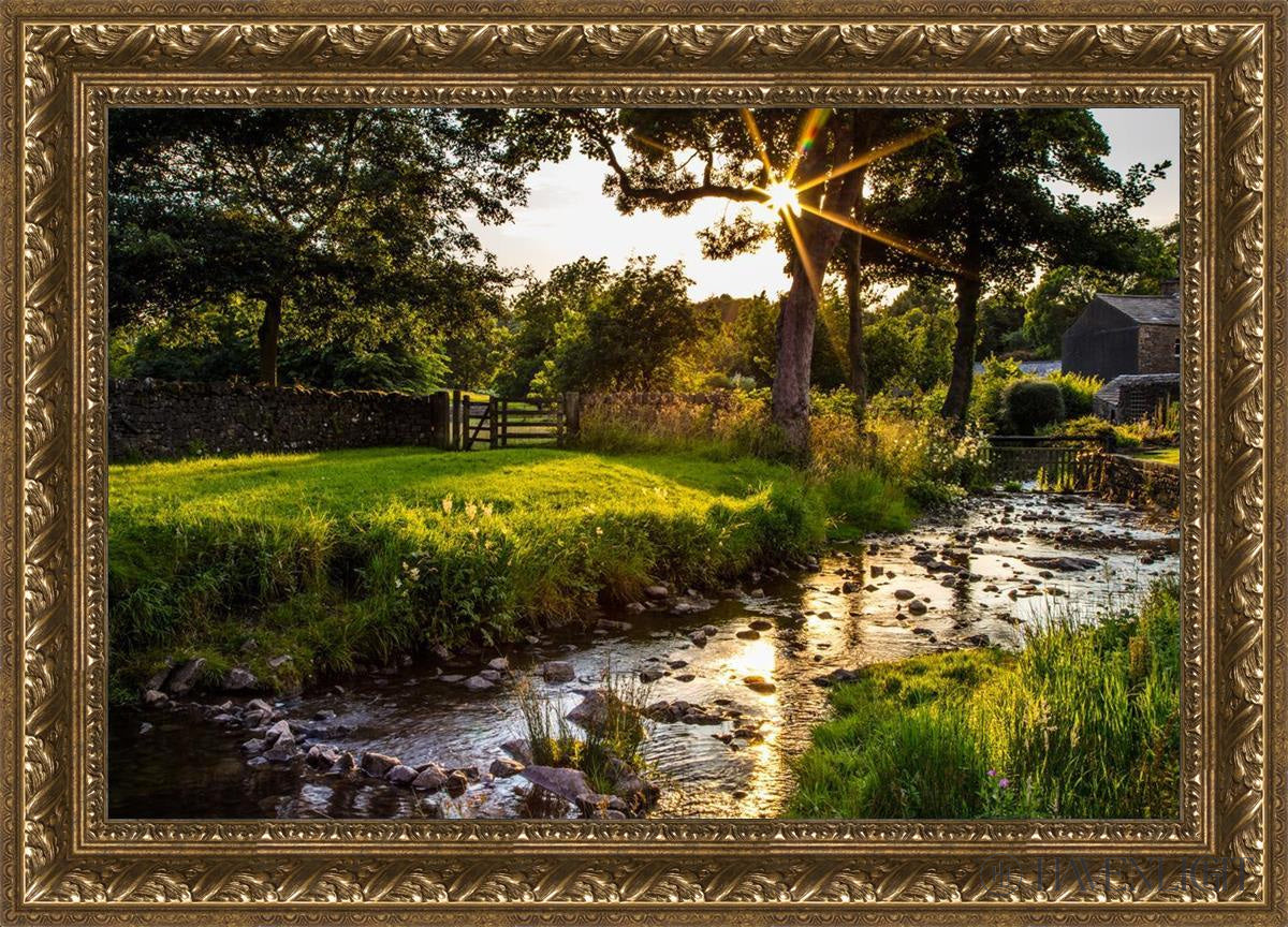 Plate 4 - Downham Spring Brook At Sunset Open Edition Canvas / 30 X 20 Gold 35 3/4 25 Art
