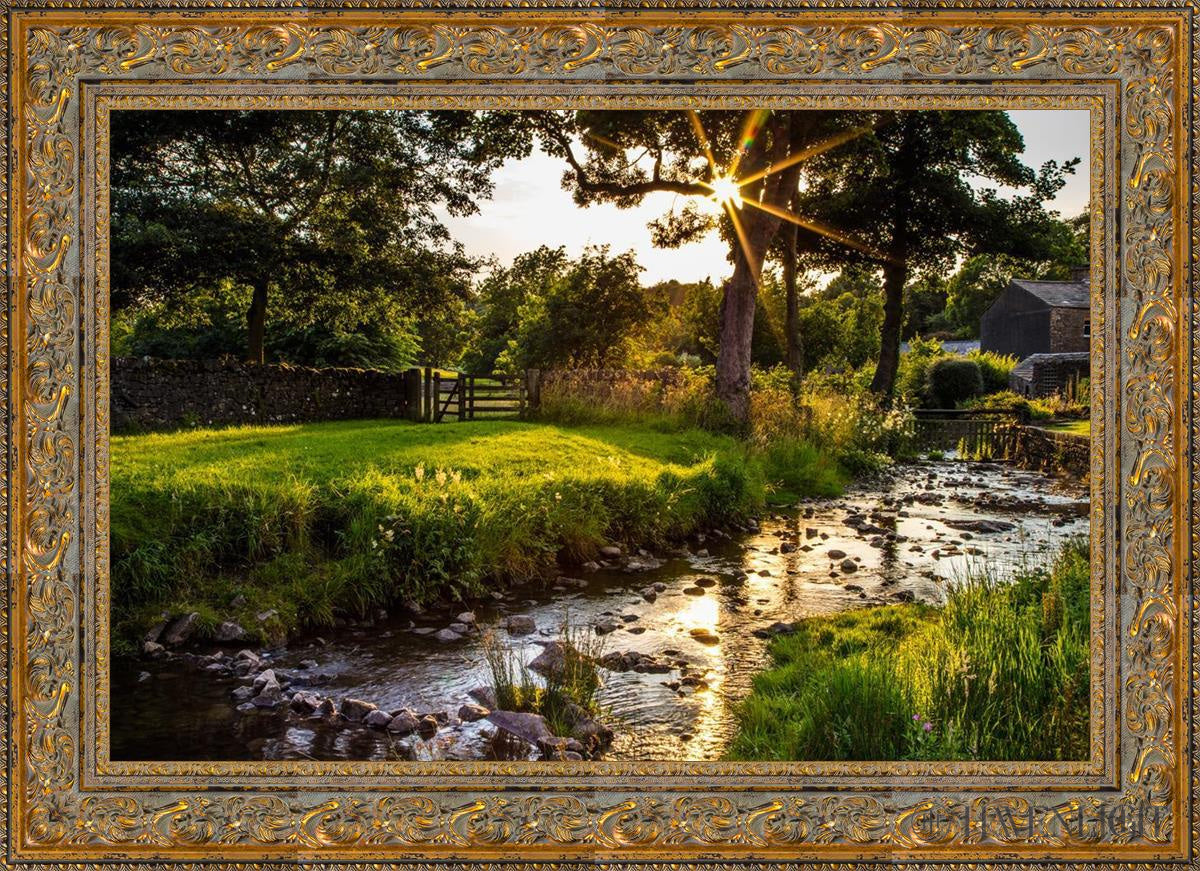 Plate 4 - Downham Spring Brook At Sunset Open Edition Canvas / 36 X 24 Gold 43 3/4 31 Art