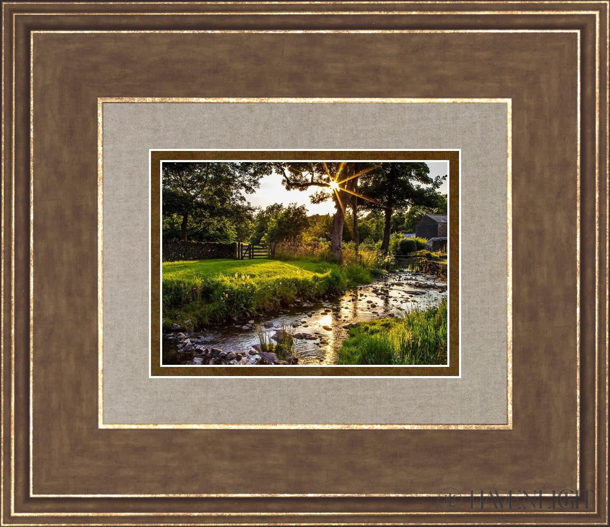 Plate 4 - Downham Spring Brook At Sunset Open Edition Print / 7 X 5 Gold 14 3/4 12 Art