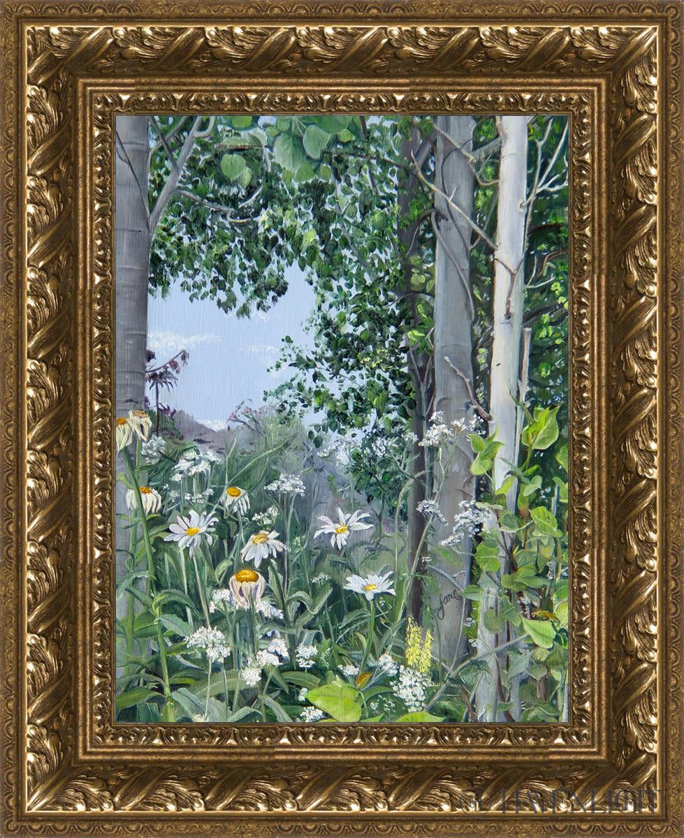 Quakies And Daisies Open Edition Canvas / 12 X 16 Gold 17 3/4 21 Art