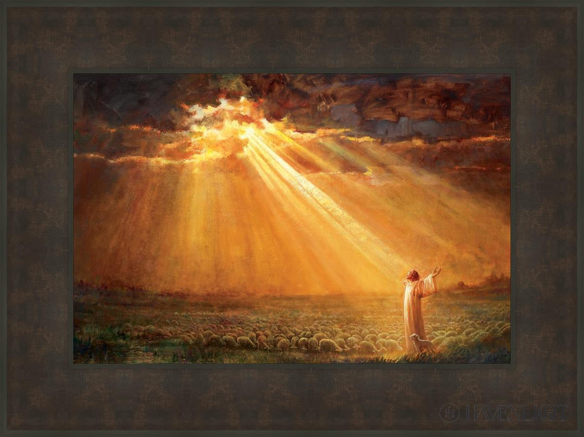 Rejoice In His Light Open Edition Canvas / 24 X 16 Bronze Frame 31 3/4 23 Art