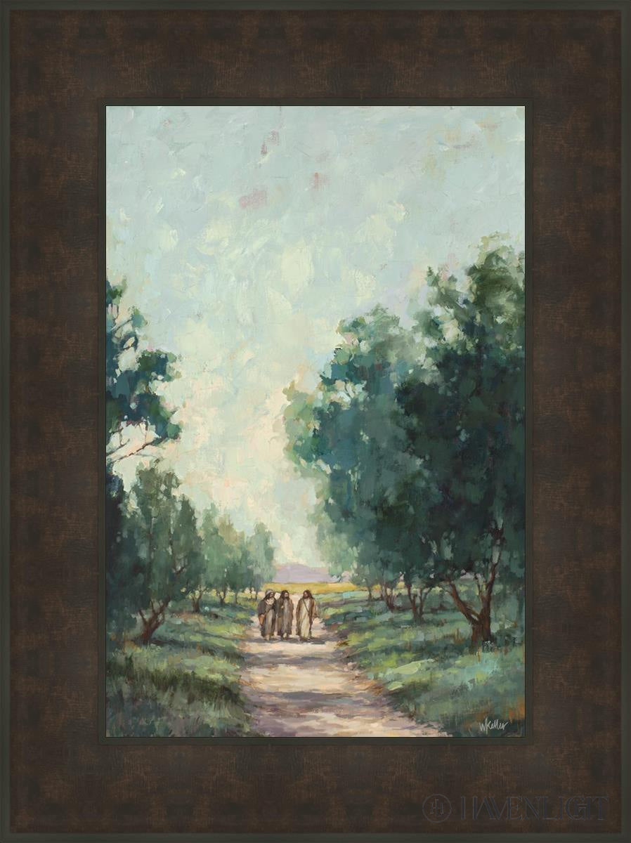 Road To Emmaus Open Edition Canvas / 16 X 24 Bronze Frame 23 3/4 31 Art