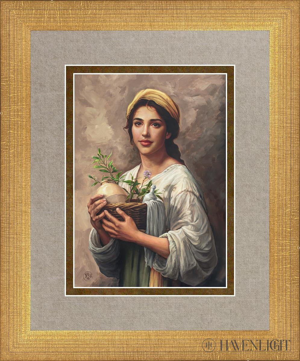 She Who Anointed The Lord Open Edition Print / 5 X 7 Matte Gold 9 3/4 11 Art