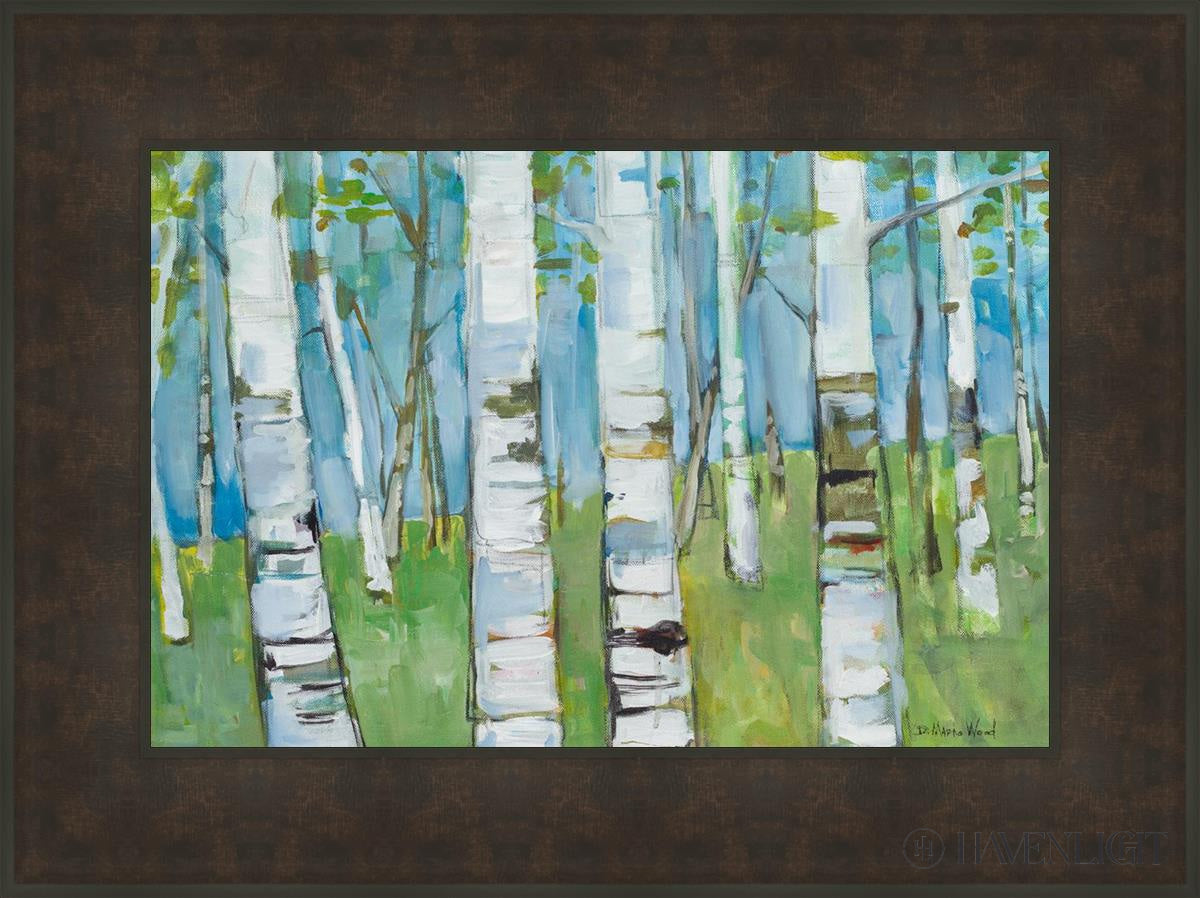 Spring Aspens Open Edition Canvas / 24 X 16 Bronze Frame 31 3/4 23 Art