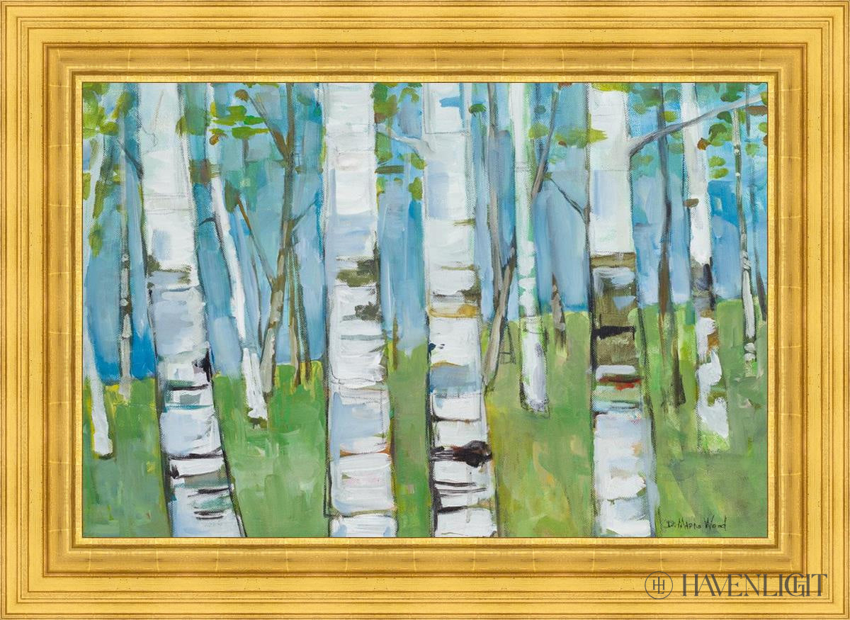 Spring Aspens Open Edition Canvas / 36 X 24 22K Gold Leaf 44 3/8 32 Art