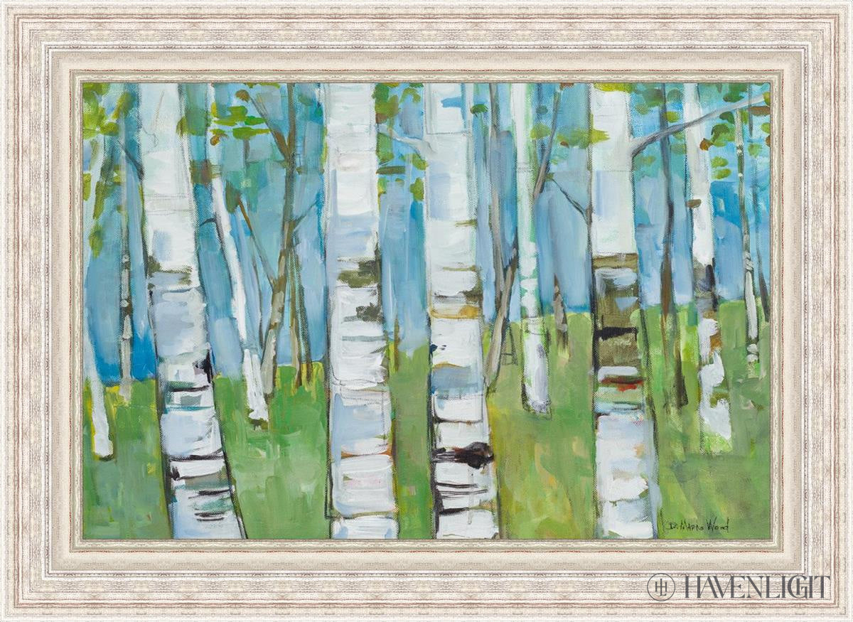 Spring Aspens Open Edition Canvas / 36 X 24 Silver Metal Leaf 44 3/8 32 Art