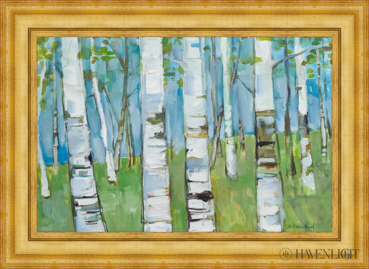 Spring Aspens Open Edition Canvas / 36 X 24 Colonial Gold Metal Leaf 44 3/4 32 Art