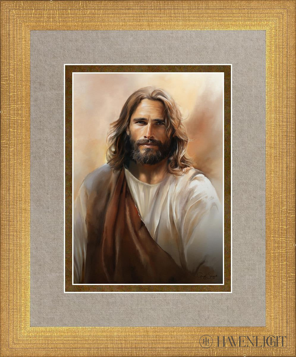 The Compassionate Christ Open Edition Print / 5 X 7 Matte Gold 9 3/4 11 Art