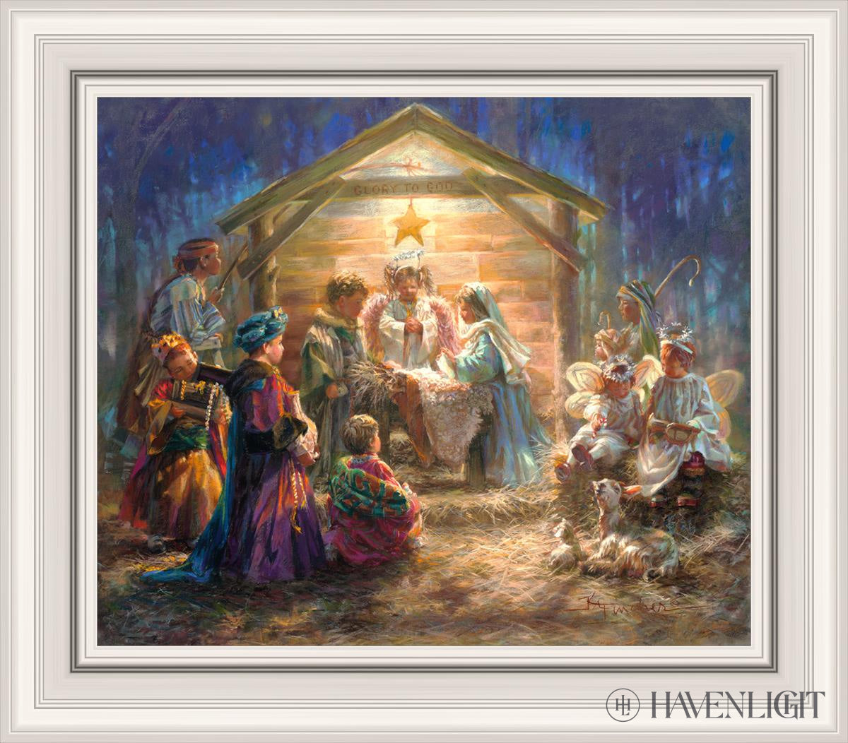 The Heart Of Christmas Open Edition Canvas / 23 3/4 X 20 Natural Wood Float Frame 30 1/2 26 Art