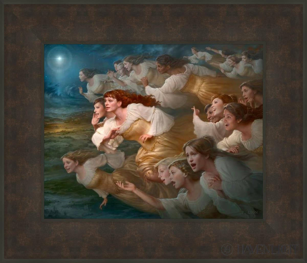 The Herald Angels Open Edition Print / 20 X 16 Bronze Frame 27 3/4 23 Art
