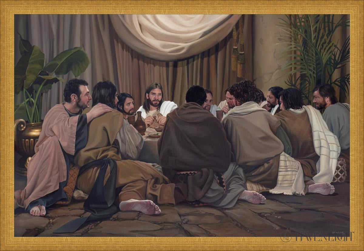 The Last Supper Open Edition Canvas / 24 X 16 Matte Gold 25 3/4 17 Art