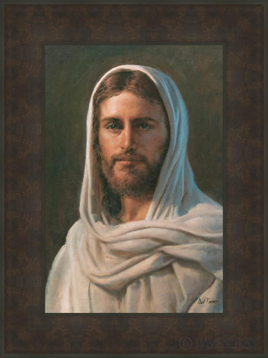 The Light Of Christ Open Edition Canvas / 16 X 24 Bronze Frame 23 3/4 31 Art