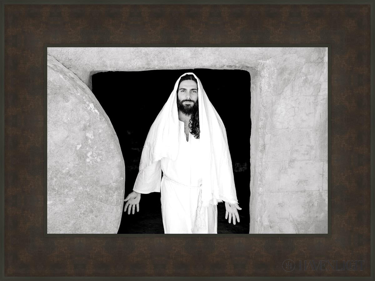 The Resurrected Christ Open Edition Canvas / 24 X 16 Bronze Frame 31 3/4 23 Art