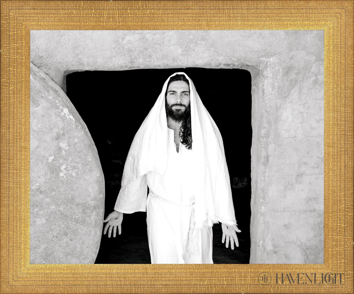 The Resurrected Christ Open Edition Print / 10 X 8 Matte Gold 11 3/4 9 Art