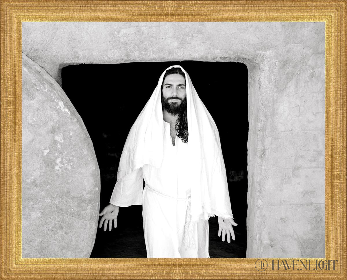 The Resurrected Christ Open Edition Print / 14 X 11 Matte Gold 15 3/4 12 Art