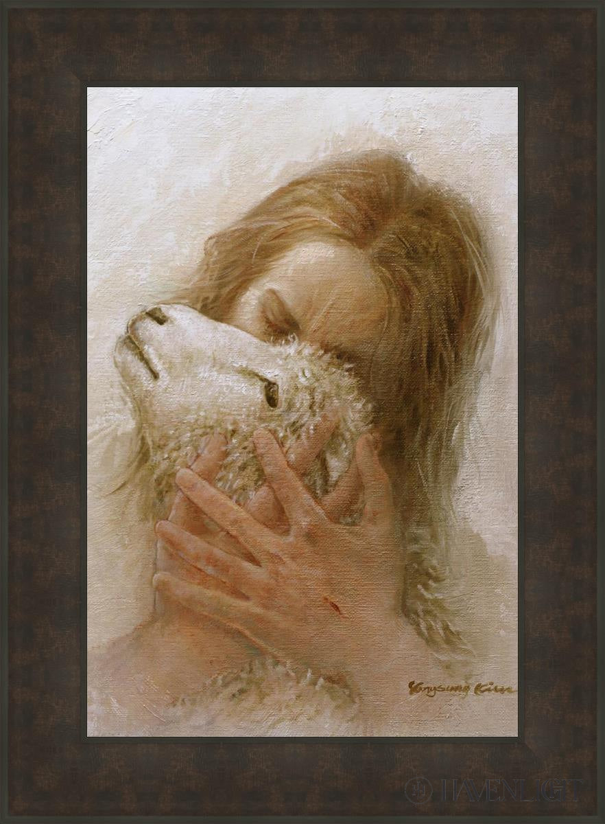 The Shepherds Embrace Open Edition Canvas / 20 X 30 Bronze Frame 27 3/4 37 Art