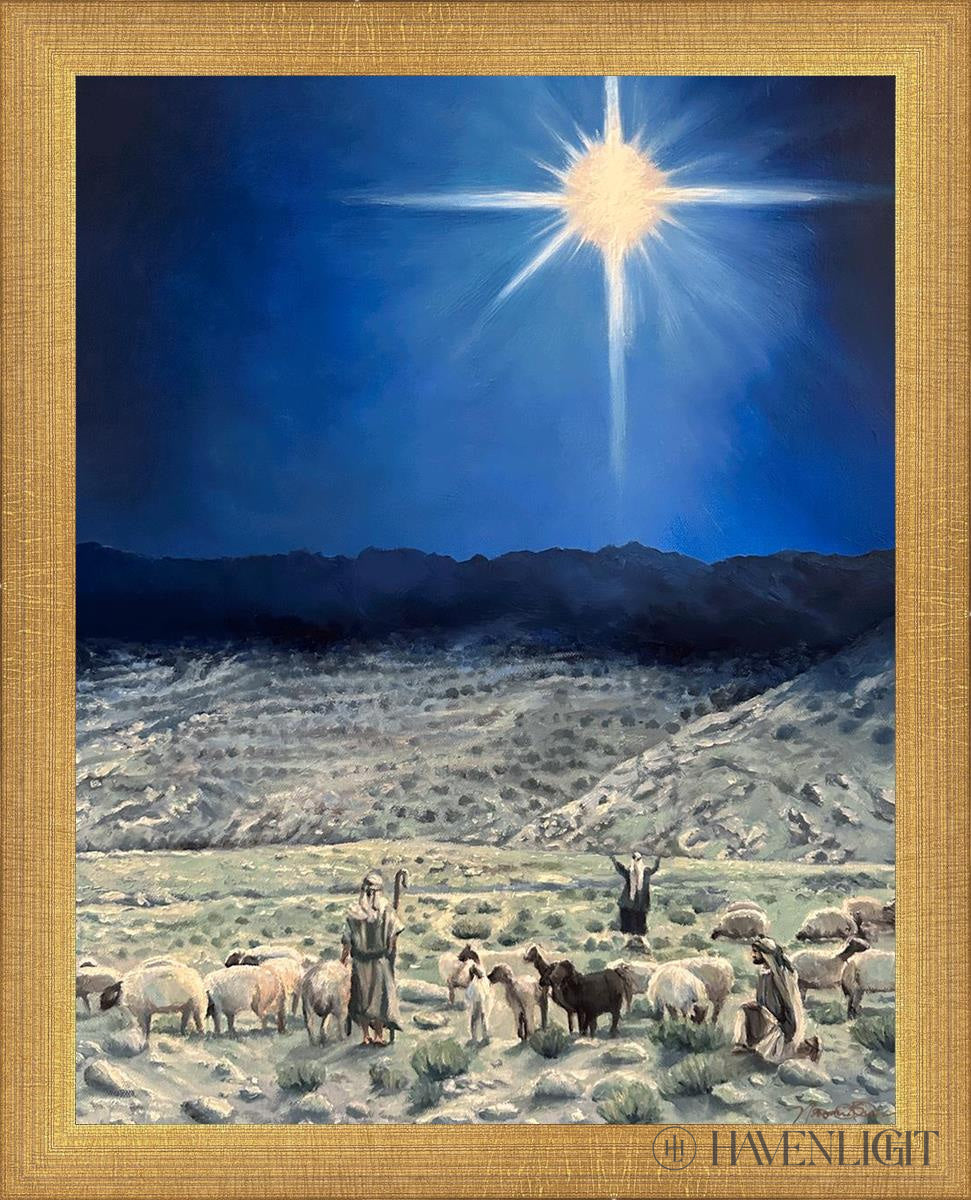 The Shepherds Rejoiced Open Edition Print / 11 X 14 Matte Gold 12 3/4 15 Art