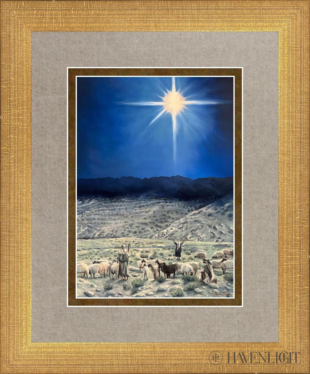 The Shepherds Rejoiced Open Edition Print / 5 X 7 Matte Gold 9 3/4 11 Art