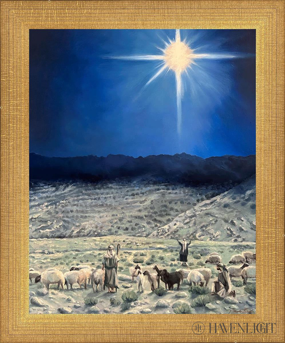 The Shepherds Rejoiced Open Edition Print / 8 X 10 Matte Gold 9 3/4 11 Art