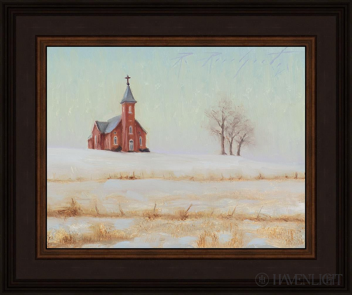 Three Trees And A Church Open Edition Print / 14 X 11 Brown 18 3/4 15 Art