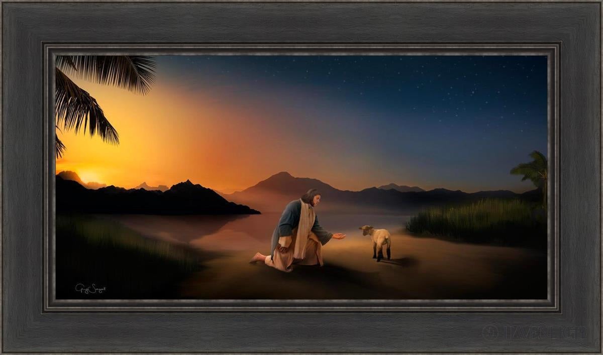 Time With The Lamb Open Edition Canvas / 30 X 15 Black 36 1/2 21 Art