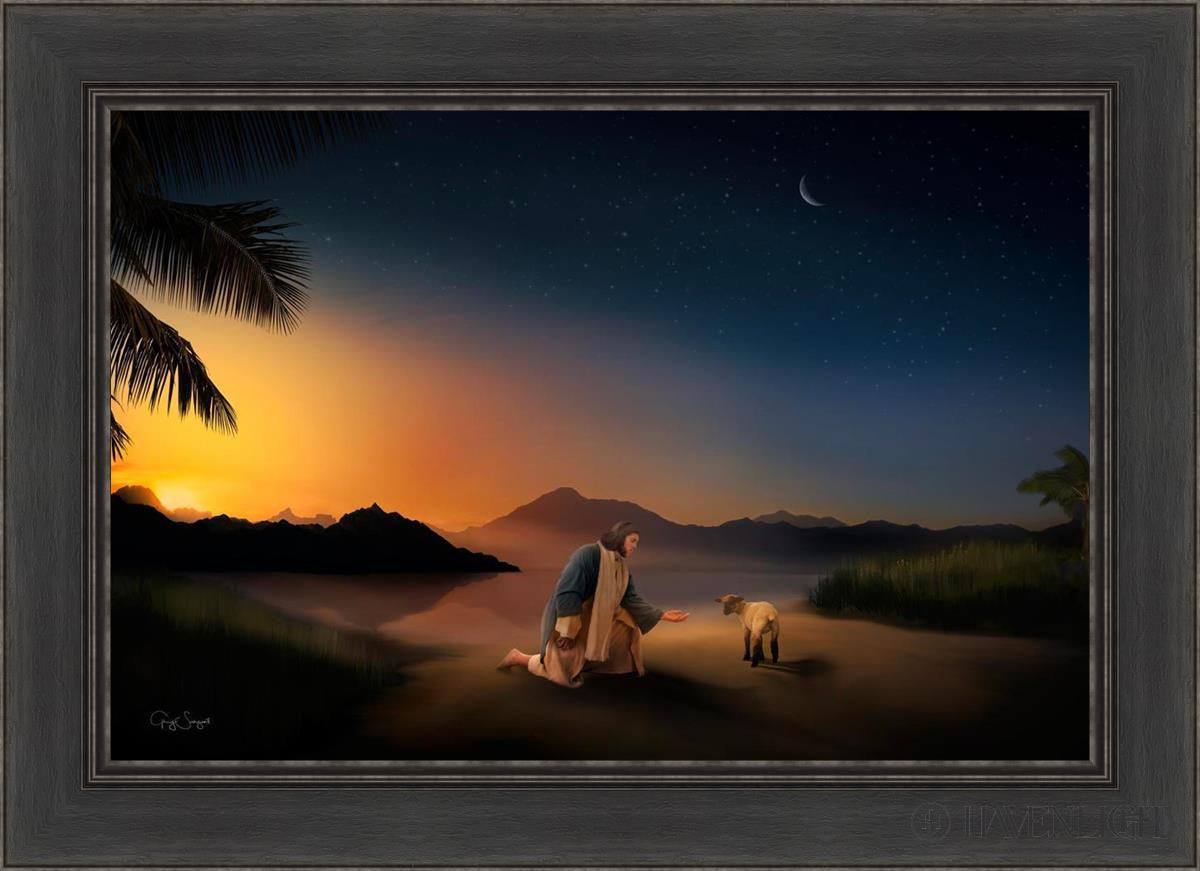 Time With The Lamb Open Edition Canvas / 30 X 20 Black 36 1/2 26 Art