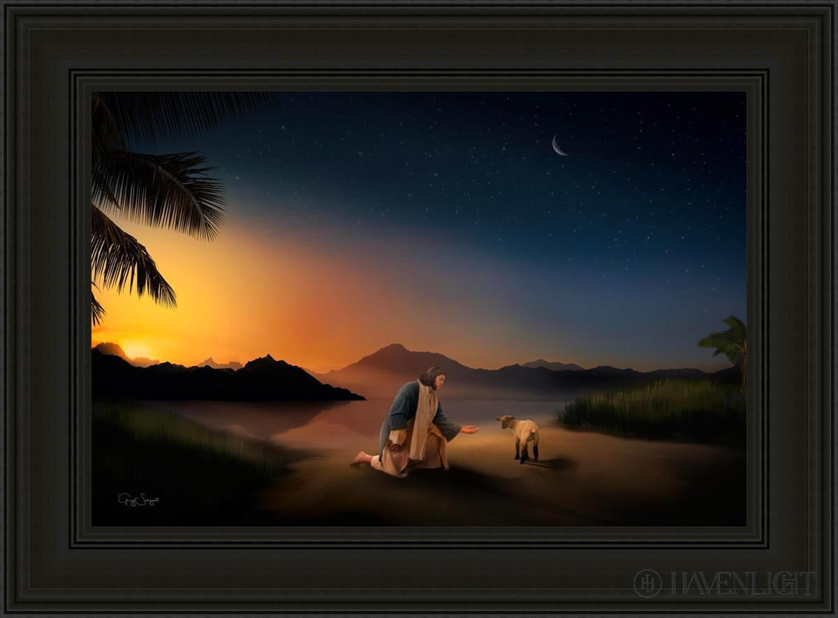 Time With The Lamb Open Edition Canvas / 36 X 24 Black 45 3/4 33 Art