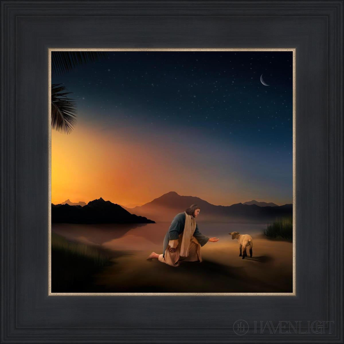Time With The Lamb Open Edition Print / 12 X Black 16 3/4 Art