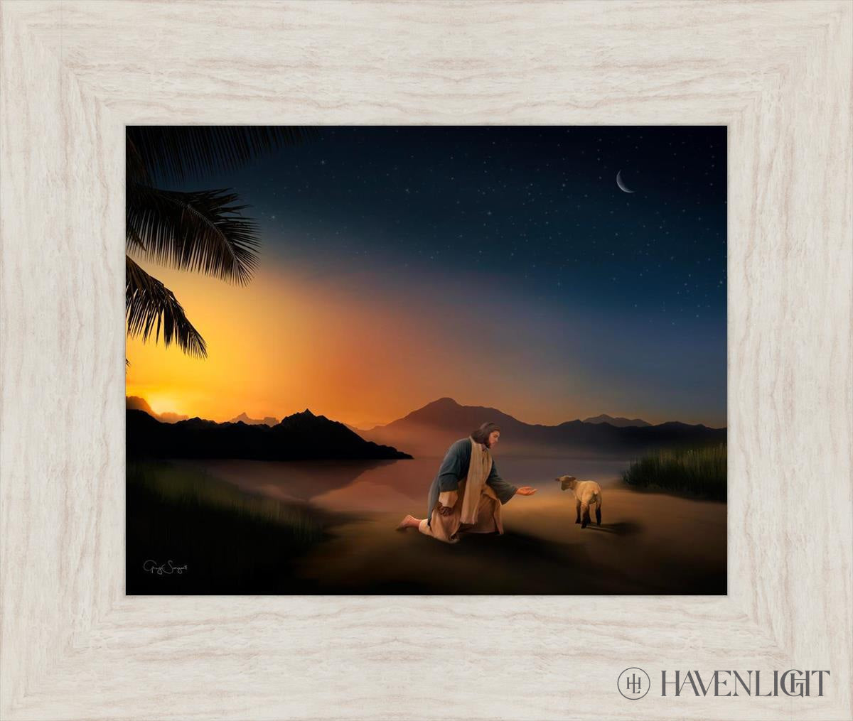 Time With The Lamb Open Edition Print / 14 X 11 Ivory 19 1/2 16 Art