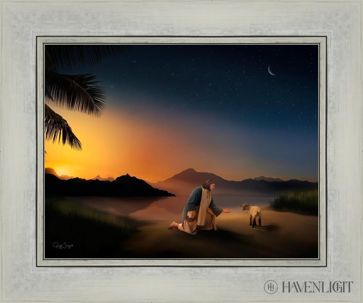 Time With The Lamb Open Edition Print / 14 X 11 Silver 18 1/4 15 Art