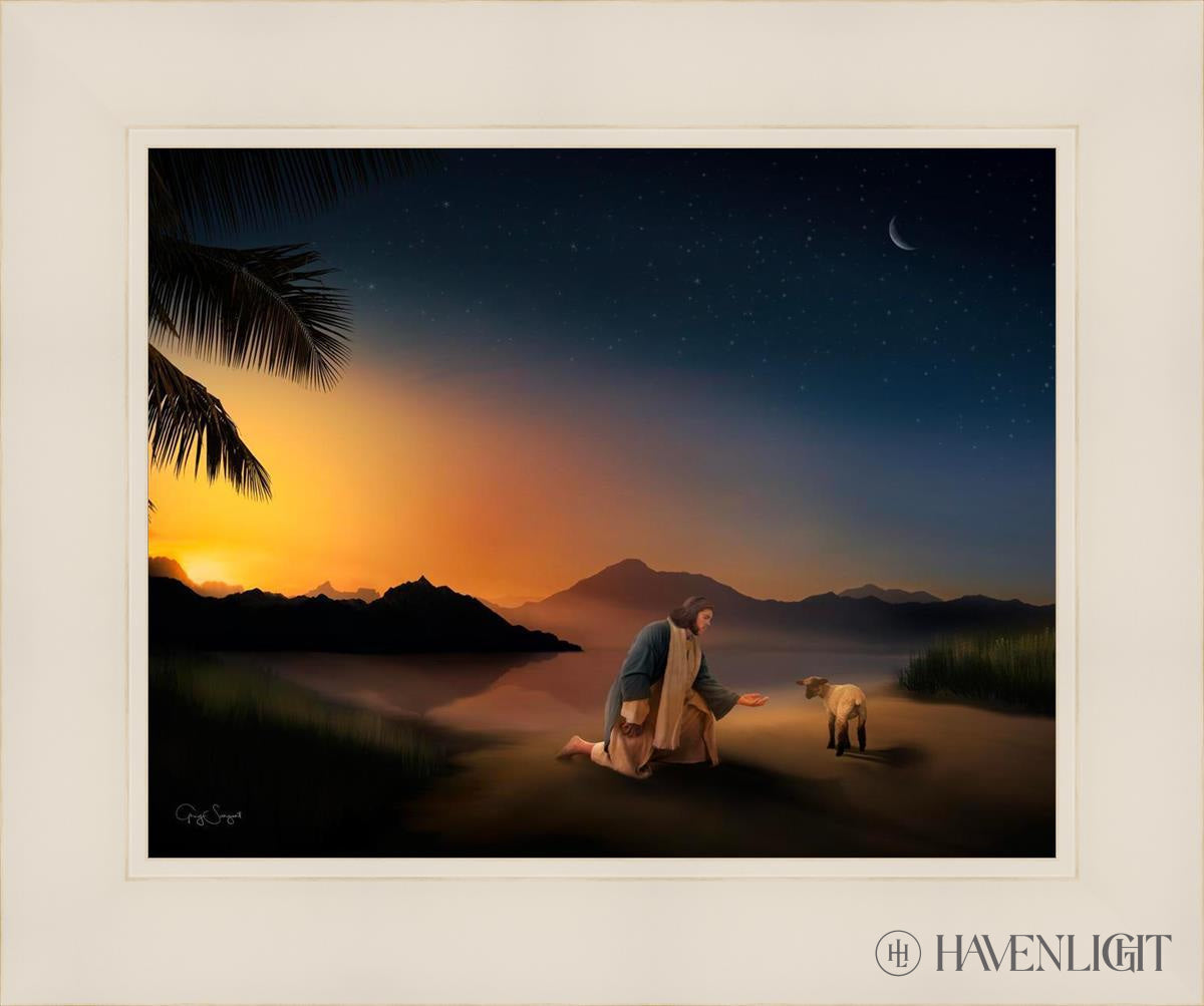 Time With The Lamb Open Edition Print / 14 X 11 White 18 1/4 15 Art