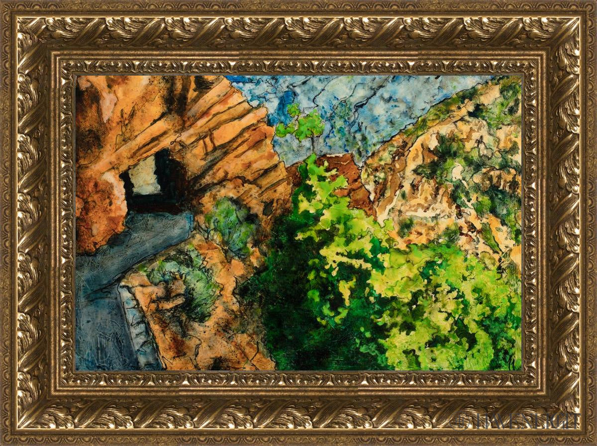 Timpanogos Cave Trail Open Edition Canvas / 18 X 12 Gold 23 3/4 17 Art