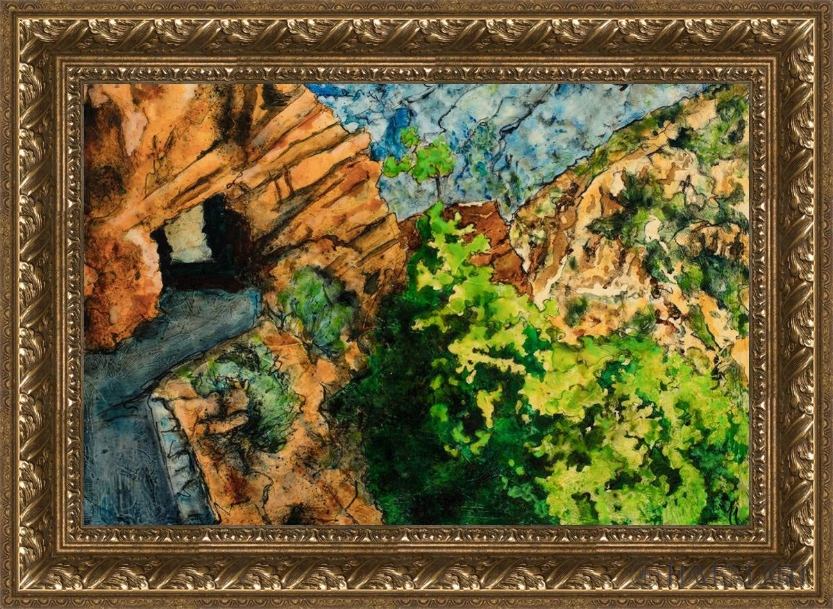Timpanogos Cave Trail Open Edition Canvas / 24 X 16 Gold 29 3/4 21 Art