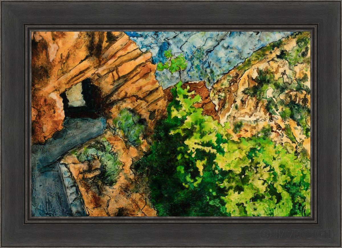 Timpanogos Cave Trail Open Edition Canvas / 30 X 20 Black 36 1/2 26 Art