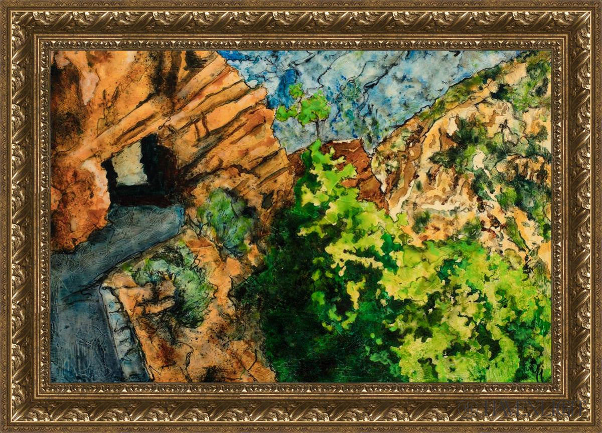 Timpanogos Cave Trail Open Edition Canvas / 30 X 20 Gold 35 3/4 25 Art