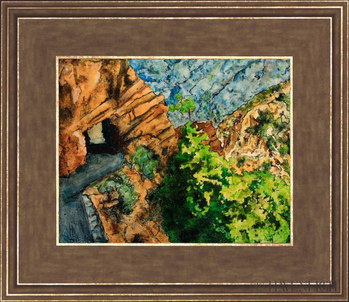 Timpanogos Cave Trail Open Edition Print / 10 X 8 Gold 14 3/4 12 Art