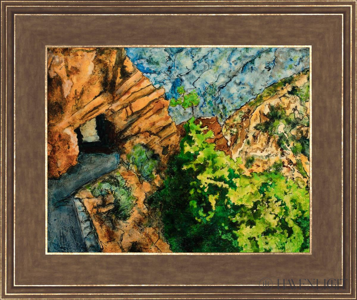 Timpanogos Cave Trail Open Edition Print / 14 X 11 Gold 18 3/4 15 Art