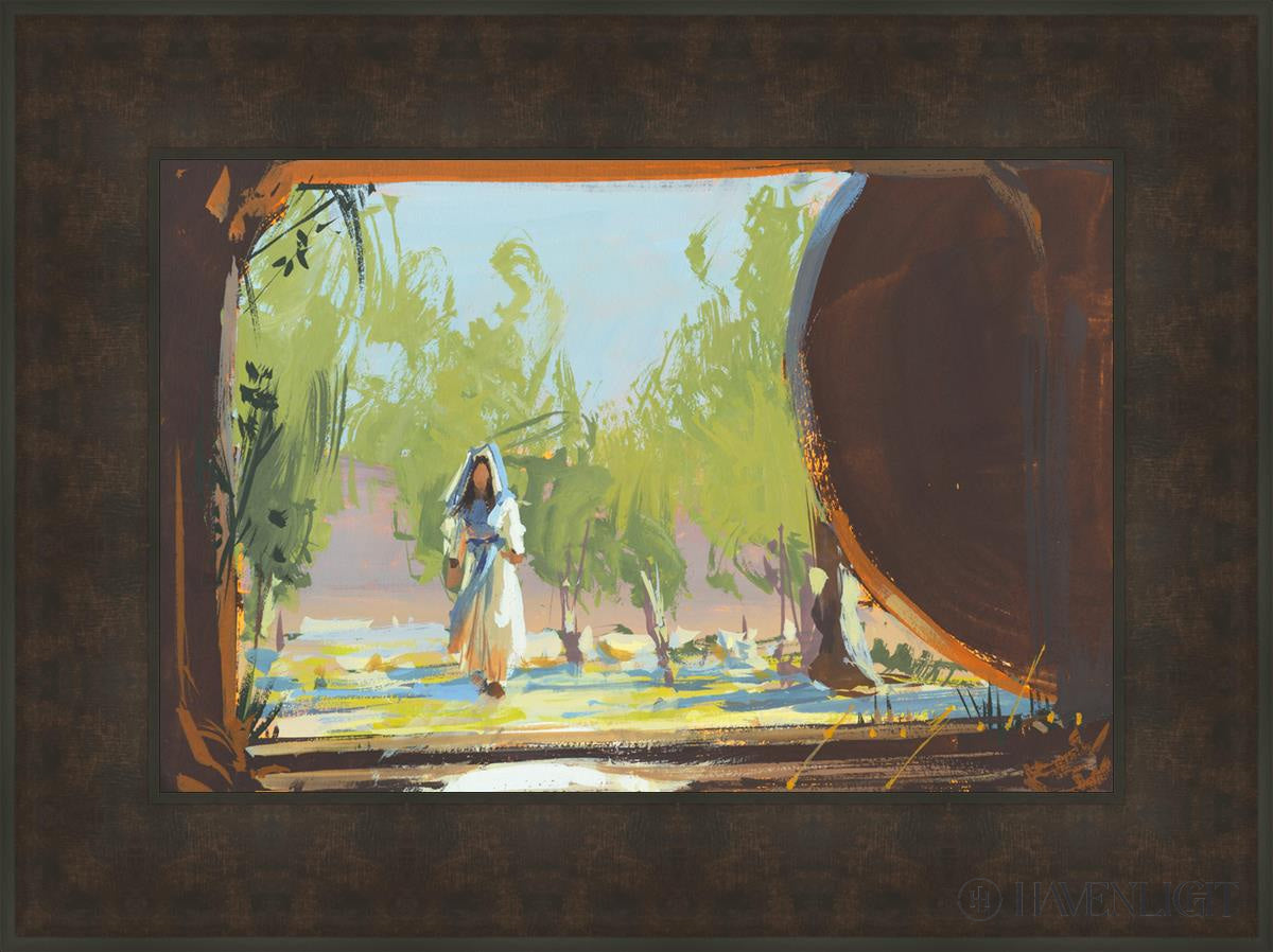 To The Empty Tomb Open Edition Canvas / 24 X 16 Bronze Frame 31 3/4 23 Art