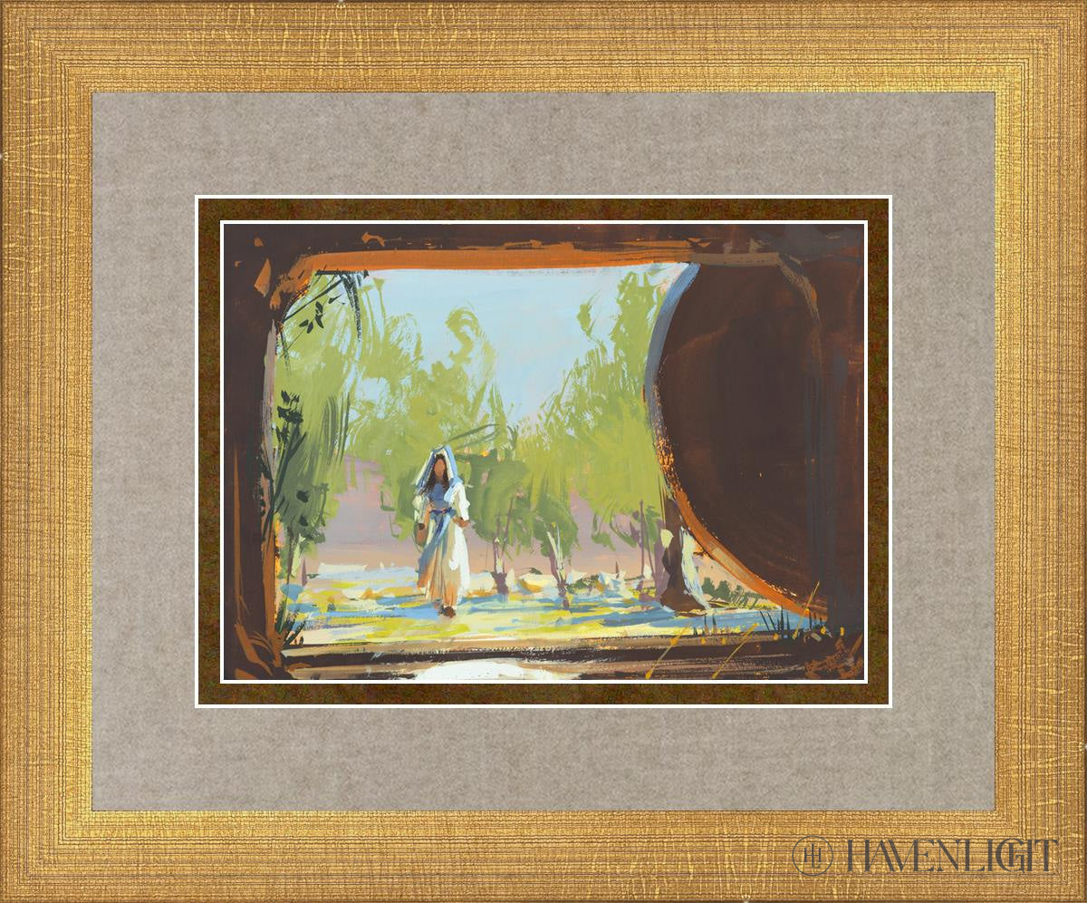 To The Empty Tomb Open Edition Print / 7 X 5 Matte Gold 11 3/4 9 Art