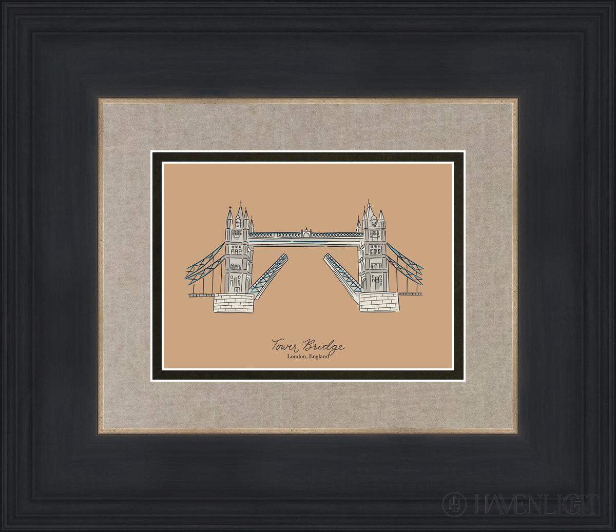Tower Bridge Open Edition Print / 7 X 5 Black 14 3/4 12 Art