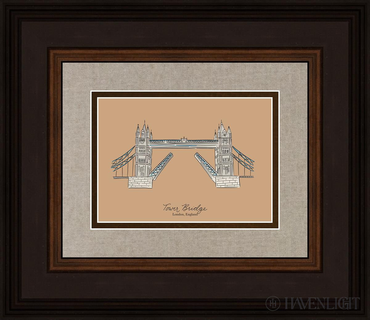 Tower Bridge Open Edition Print / 7 X 5 Brown 14 3/4 12 Art